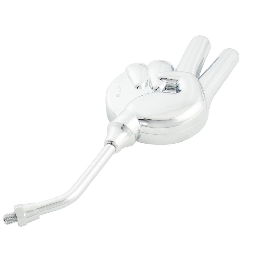 Kijima Motorcycle Parts Right 8mm Mirror Chrome Mirror, Rock-Paper-Scissors, Scissors, Side, Bolt, Finish, 76, Universal, Plated, 203-8026