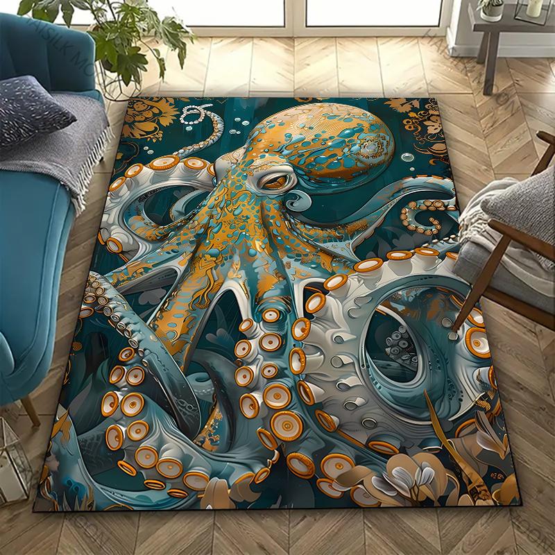 Colored Octopus Printed Carpet Living Room Bedroom Sofa Mat Office Large Area Decorative Rug Modern Decorative Rug Fast Delivery