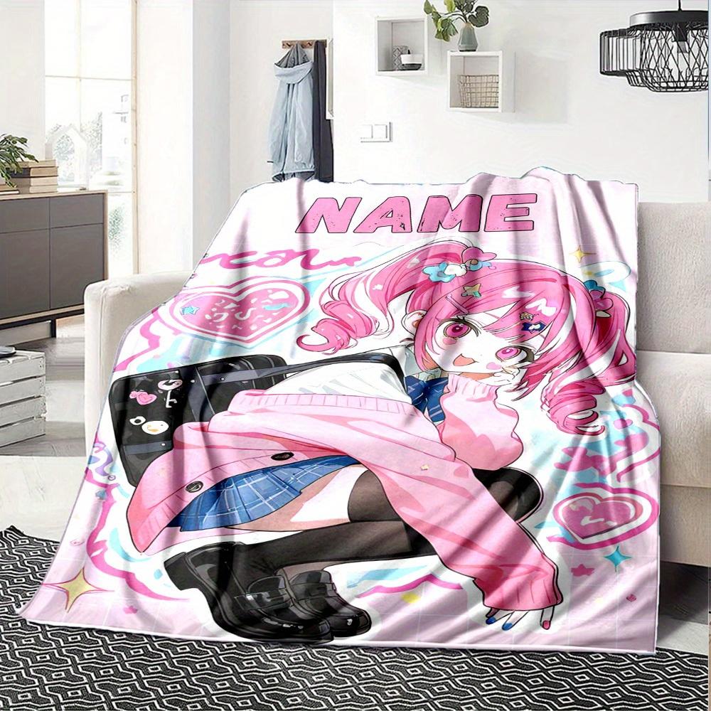 Anime Girl Home Customized Blankets Soft Cozy Lightweight Multipurpose Blanket For Picnic Sofa Office Bed Living Room Suitable As Gift For Friends'