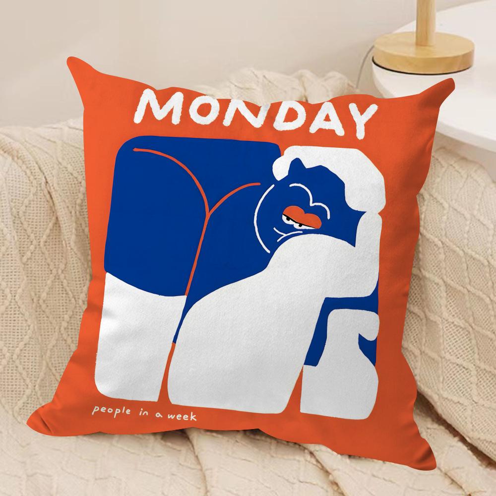 People Living in a Frame Cushion Cover Silky Short Plush Double-Sided Printed Pillow Case for Sofa All Seasons Home Decor Gift