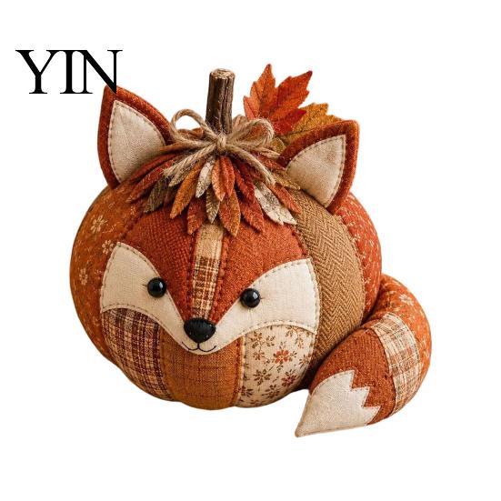Basteln für den Familienabend Tier Kürbis Patchwork-Set, DIY Fuchs Katze Eule Nähen Halloween Filzmaterialien Niedliches Bastelset Erwachsene, Herbstdekoration für Zuhause