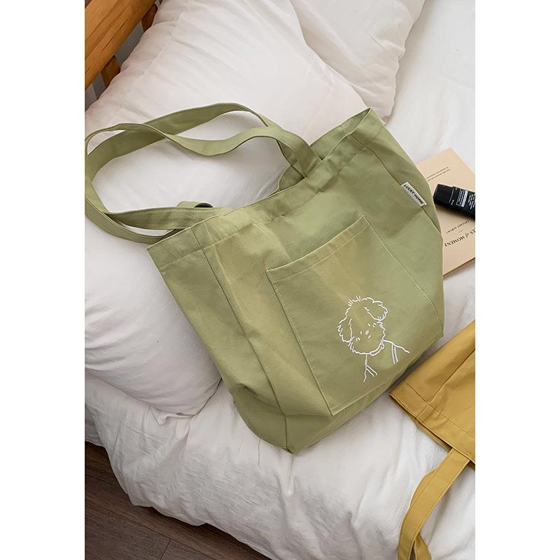 Lässige Lazy Wind Canvas Tasche literarische Nische Achseltasche 22 neue einfache bedruckte Schulter Tragetasche
