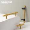 Dooroom Brass Furniture Handles Modern Knurling Black Gold Pulls Wardrobe Dresser Cupboard Cabinet Drawer Shoe Box Knobs