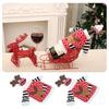 2PCS/Set Cute Christmas Elk Wine Bottle Cover Champagne Bottle Knitting Sweater for Party