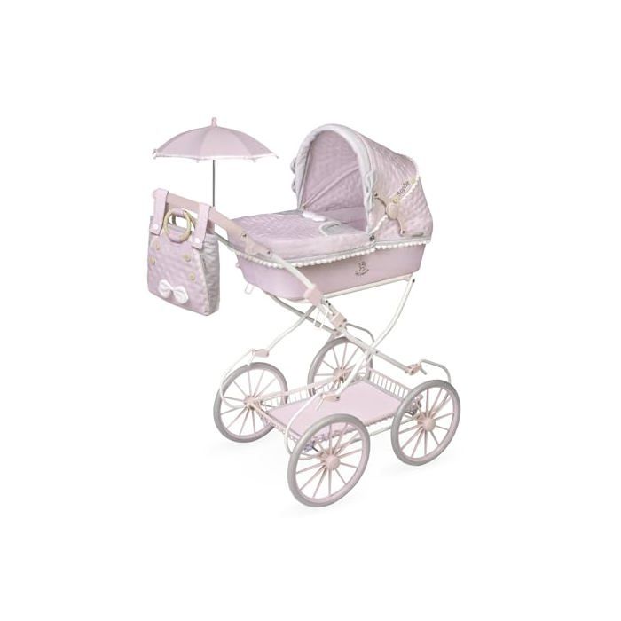 Foldable Doll Stroller - DE CUEVAS TOYS - Sophie - Pink - 81x80x42 Cm - Adjustable Handlebar - Foldable Structure