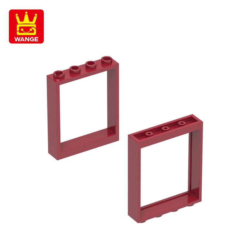 Non-Toxic 54Pcs/Lot 6154 1X4X4 Window Frame Building Blocks Moc House Accessories Compatible With Brick Children Toys Gift Box