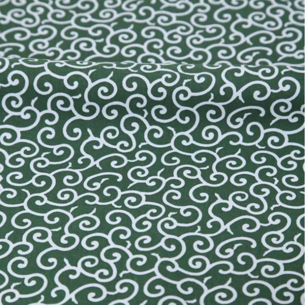 Arabesque Pattern 148cm Japanese Karakusa Pattern [moonfarm] Fabric, Wide, 100% Cotton, (Green, 3m)