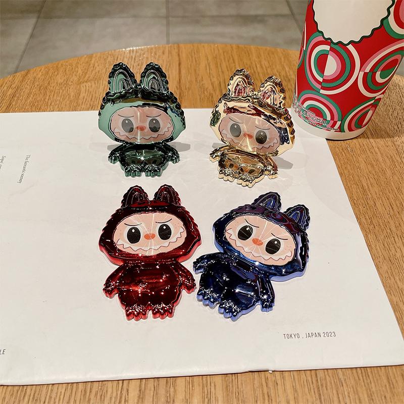 Labubu Mirror Cartoon Phone Holder Cute Smart Phone Stand Bracket For Iphone For Samsung Huawei Xiaomi For Girls Lady