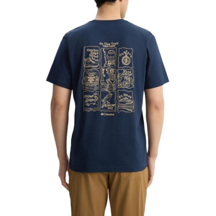 Columbia SS25 T Shirt Men's Navy Blue AE9108-464