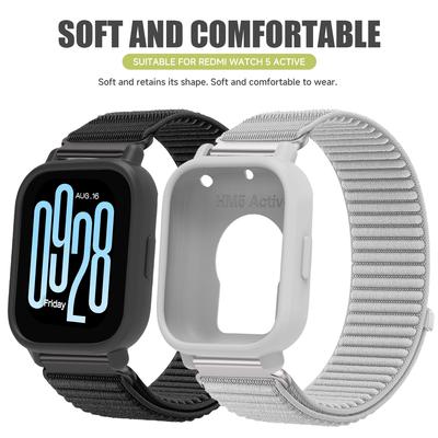 Hülle+Armband für Redmi Watch 5 Active/Lite Silikonhülle Nylonband für Redmi Band 5 Lite/Active Sportarmband Displayschutz