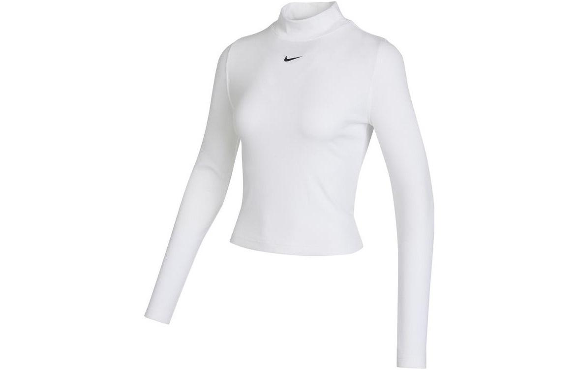 Nike Crop Tops Women s White Stand Collar Moderate DV7881-100 M