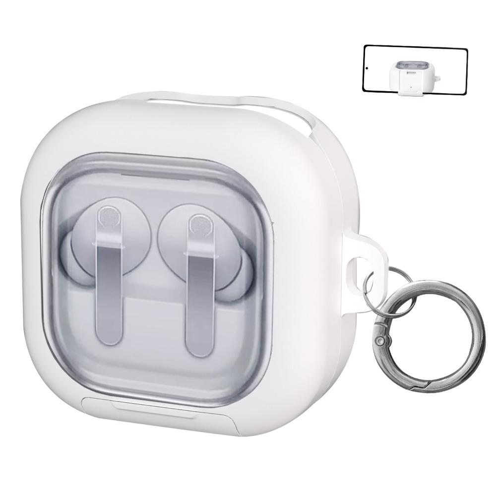 Transparent Earphone Case Silicone Full Cover Shell Protective Case Shockproof with Phone Stand for Samsung Galaxy Buds4/4pro