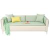 Fresh Small Plaid Summer Mat Sofa Cushion Leather Sofa of Solid Wood Full Covered Cloth Rattan Mat Cool Cushion