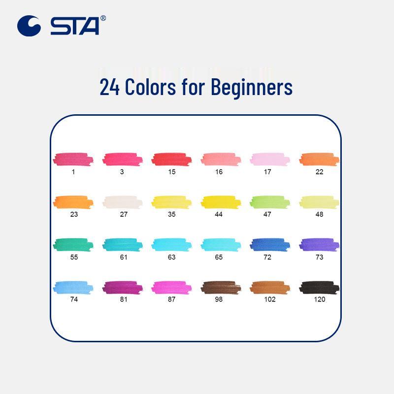

Sta Oil-Based Double-Ended Soft Tip Marker: Anime Drawing & Colored Pen Set for Students