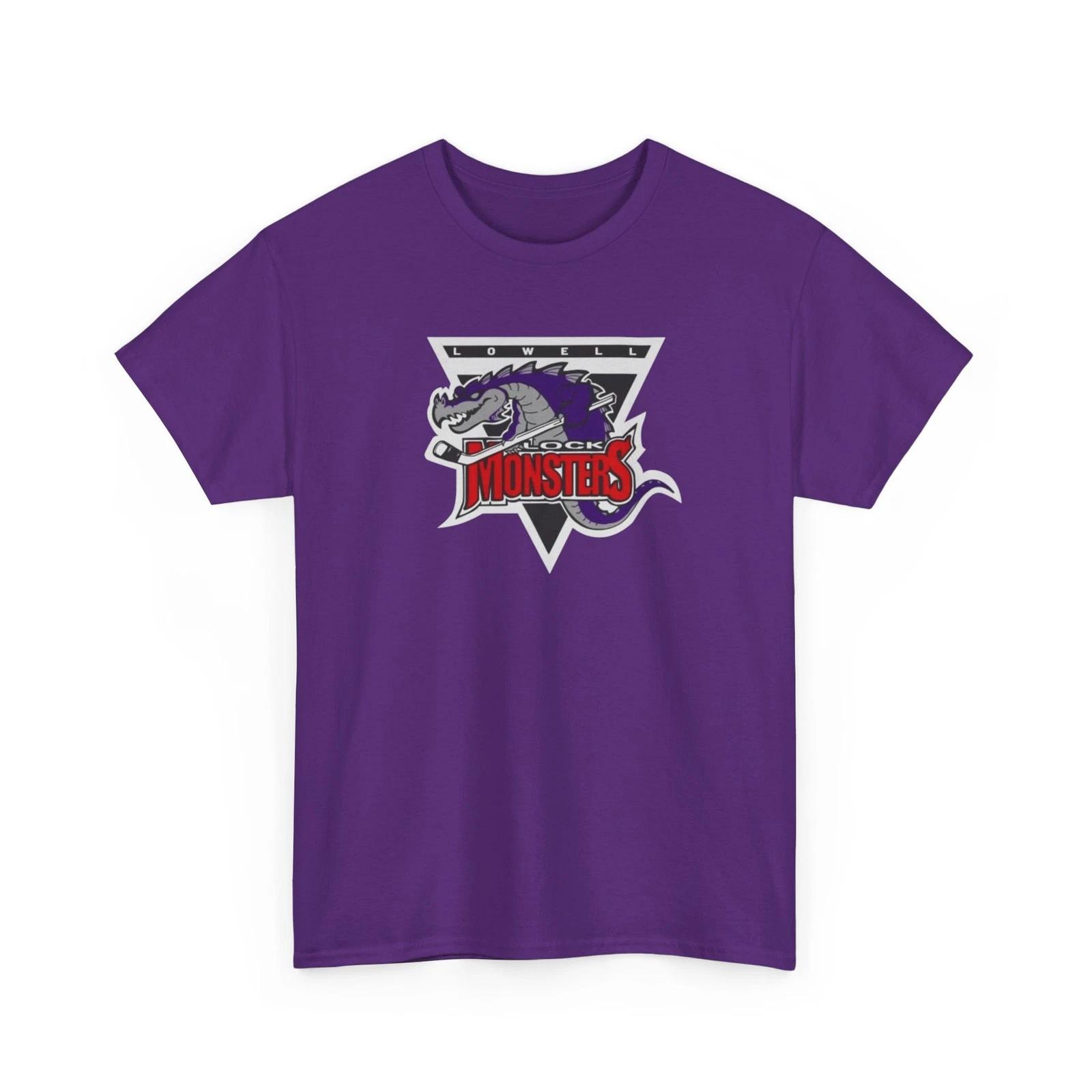 

Lowell Lock Monsters Hockey Printed T shirt Vintage Defunct Sports Collectible L