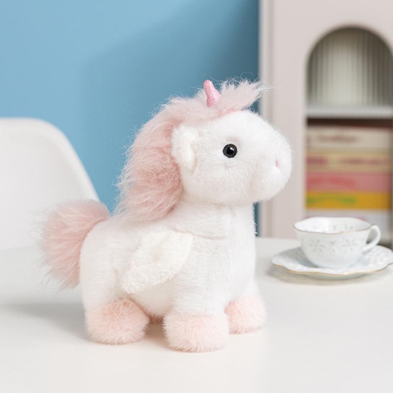 Furry Fantastic Unicorn Plush Toy Cartoon Flying Horse With Wings Stuffed Unicornio Doll for Girl Children Birthday Gift Pillow