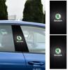 Vbjny0 2Pcs Car Logo Center Pillar Protective Film Anti-scratch Sticker Decal For Octavia MK2 MK3 A7 Fabia Karoq Kodiaq VII Rapid
