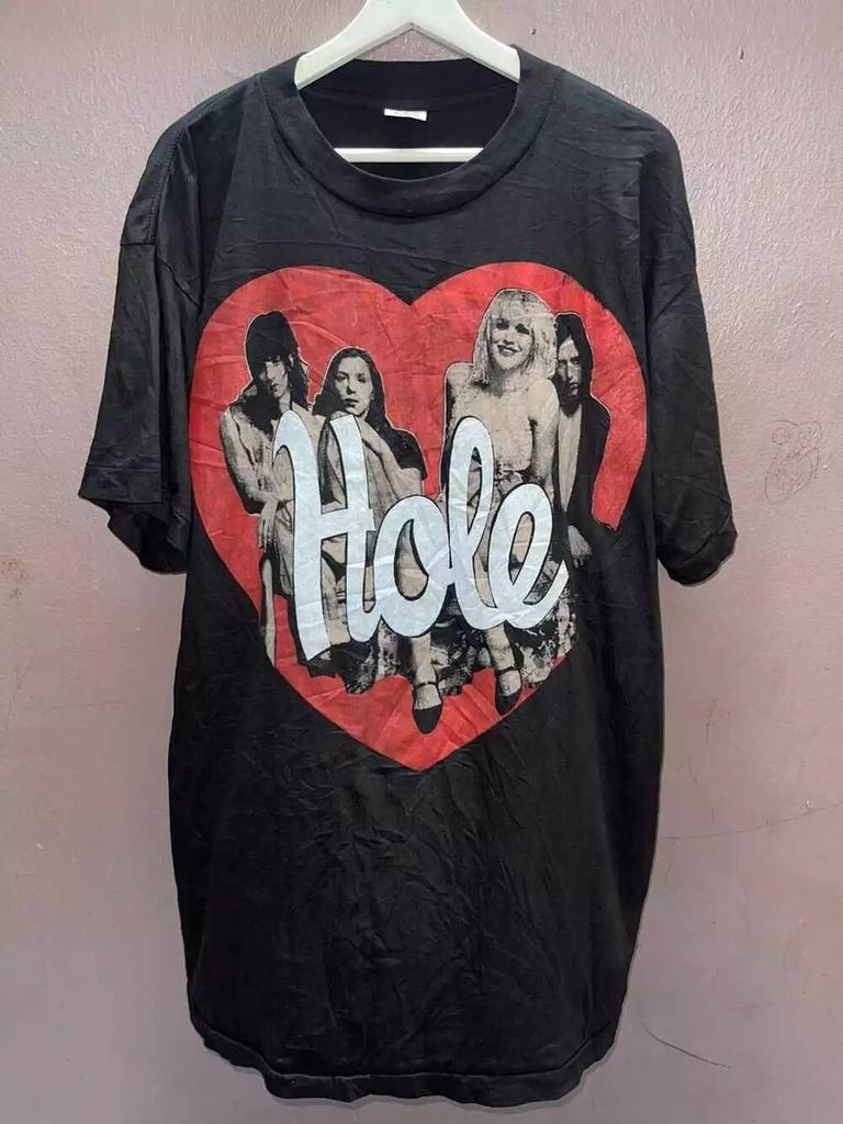 Hole Band Black Short Sleeve Cotton Unisex T-shirt Reprint S-5XL Men Women