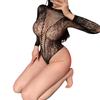 Sexy Spice Perspective Hollow High Split Mesh Pure Desire Wild Seduction Long Sleeve Hook Halter onesie 