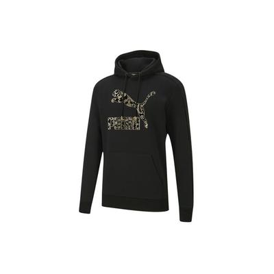 Puma Logotipo Imprimir Casual Hoodie Homens Tops Preto 530304-01