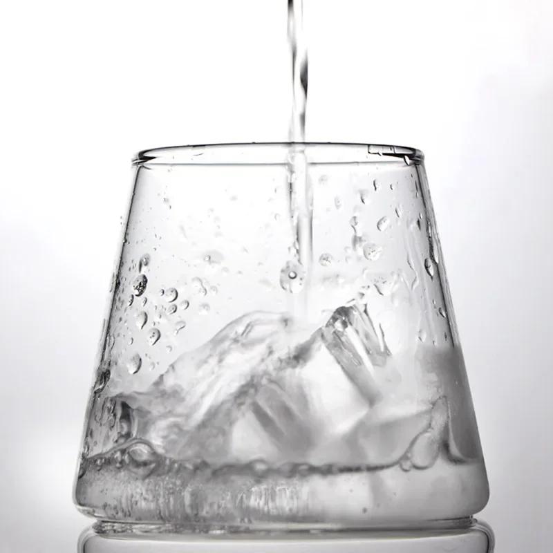 280ml Japanese Fuji Mountain Cup Transparent Coffee Glass Cup for Home Use Milk Cold Drink Water High Borosilicate Glass Cups