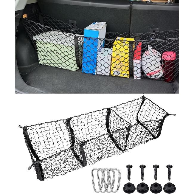 Cargo Net,Cargo Net For SUV,Truck Bed Organizer,Car Accessories Automotive Cargo Nets,3 Pocket Truck Bed Cargo Net,Truck Net Truck Storage,Mesh