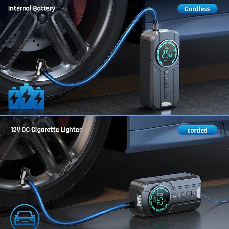 

BUVAYE автомобильный насос для шин портативный автомобильный воздушный компрессор для мотоциклов велосипед лодка накачка шин цифровой авто надувной