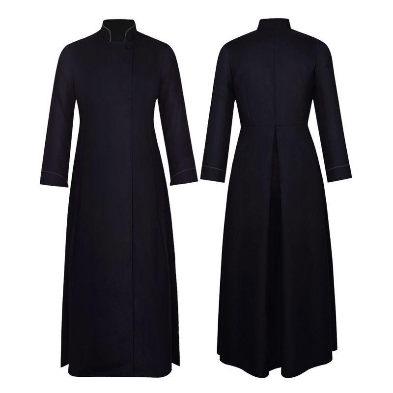 New Halloween Priest Godfather Cosplay Costume Medieval 4-Color Priest Role-Playing Cosplay Outfit in Stock Pastor Jian s Robe (Black) XXXL