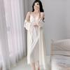 Vestaglia con Spalline Sottili in Seta di Ghiaccio - Sexy Accappatoio da Sposa per Primavera/Estate