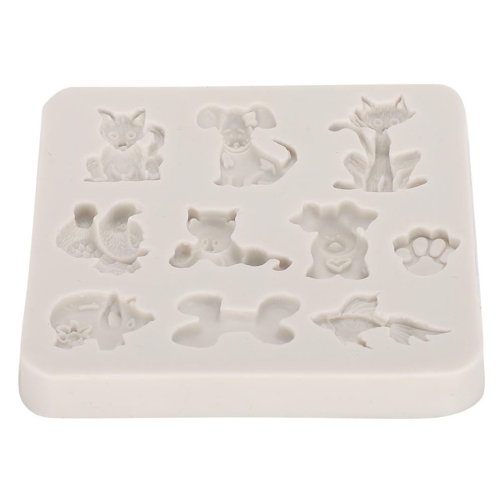 2PCs Silicone Mold   Hand Made Tool Cartoon Animals shape High Temperature Resistance(Gray )