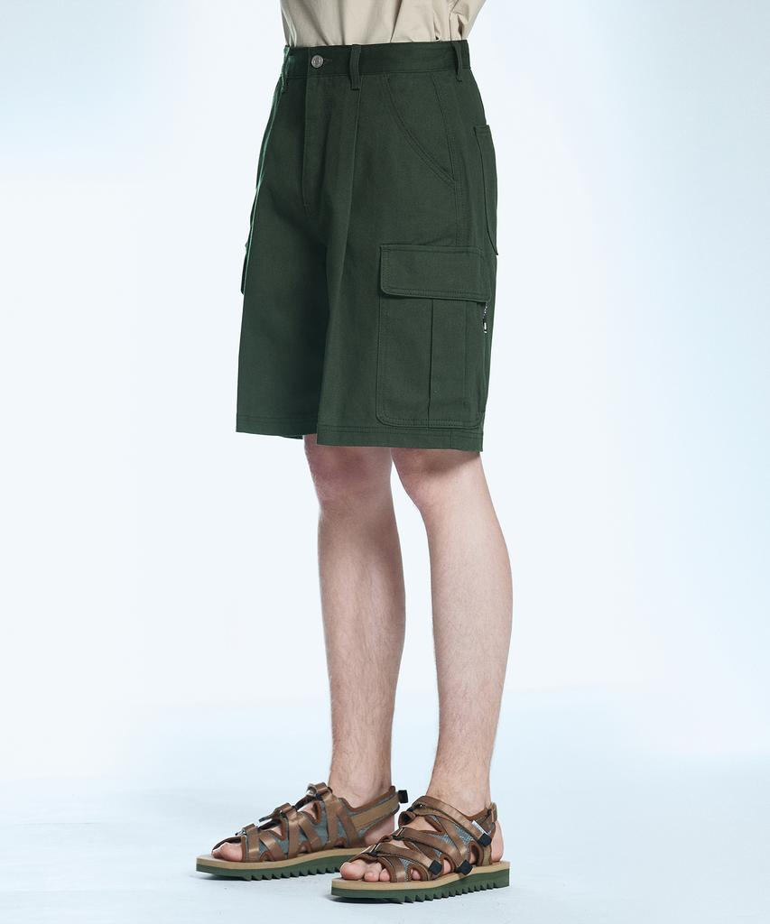 Sekeonmonollogeu Multi-Pocket Cotton Cargo Shorts Khaki Sept002Khaki