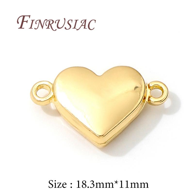 18K Gold/Rhodium Plated Magnetic Clasps For Jewelry Making,Heart Connectors For Bracelets Accessories DIY Necklace Findings