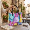 Cute Rabbit Print Tote Bag Fashion Colorful Casual Large Capacity Handbag for Daily Use