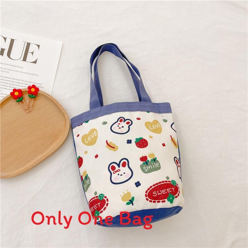 Bag Canvas Childrens With Cartoon Tiger Pattern And Single Shoulder Strap For School