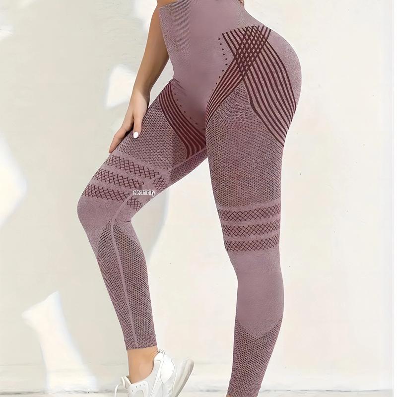 "Collants d'entraînement taille haute européens et américains pour femmes - Pantalons de fitness et de yoga élastiques"