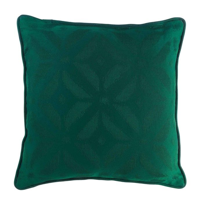 Coussin - EDEN - Majestic - 40 x 40 cm - Passepoil - Vert jacquard