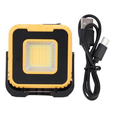 Lampe de travail COB 3000mAh Rechargeable Magnétique Lampe de travail pour Réparation Automobile Camping Randonnée Urgence Éclairage de chantier Jaune