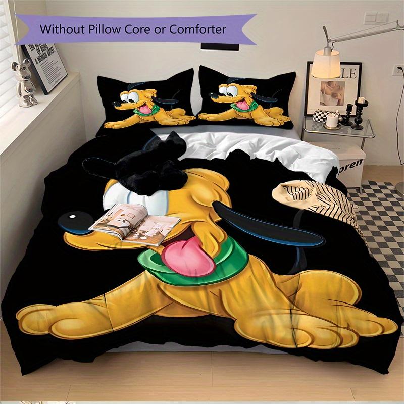 3pcs Pluto Printed Quilt Set - Includes 1 Quilt Cover and 2 Pillowcases, Machine Washable - Suitable for All Seasons.S079
