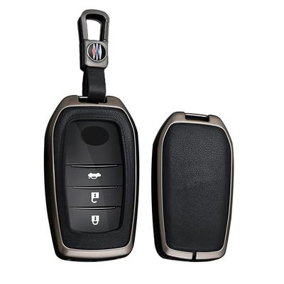 TECART Toyota Anahtar Anahtar Anahtar Anahtar Anahtar Anahtar Toyota Land Harrier 80 ile Uyumlu ve Tamamen Siyah Kılıf, Tutucu, Çanta, Kapak, Halka, Zincir ile Akıllı Anahtar Kılıfı,