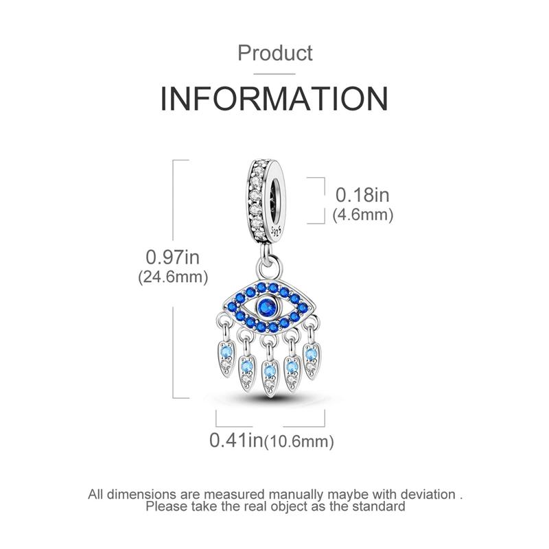 Composants de Perles à Charme Métal Cuivre Yeux Abysse Océan Bleu Composants de Perles Compatibles Avec Composants de Perles à Charme Plata Authentique Original Bracelet Haut