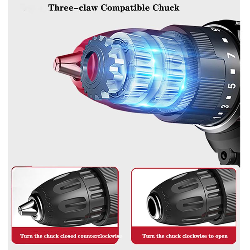 Cordless Drill Set Electric Screwdriver Mini Wireless Power Driver W/ Battery Charger Variable Speed DIY Power Tools