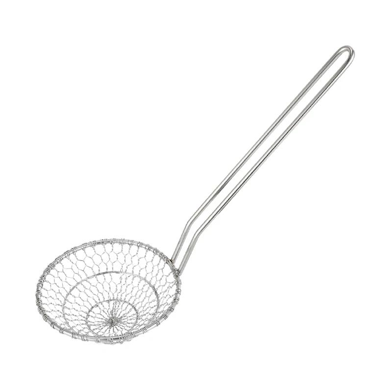 Household Noodle Dumpling Screen Small Kitchen Fried Hot Pot Fence Scoop Up Colander Strainer Leaky Spoon Filter Screen Spoon