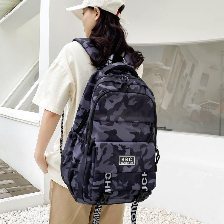 Schoolbag Graffiti Camouflage Fashion Trend Large Capacity Casual High Value Junior High School Student School Bag Backpack