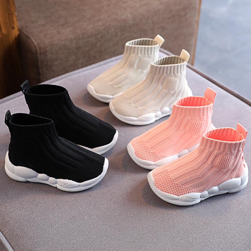 Kids Sock Shoes Knitted Fashion High Top Sneakers for Boys Girls Casual Sport Sock Sneakers 2-6Years Children Tennis Shoes Tenis