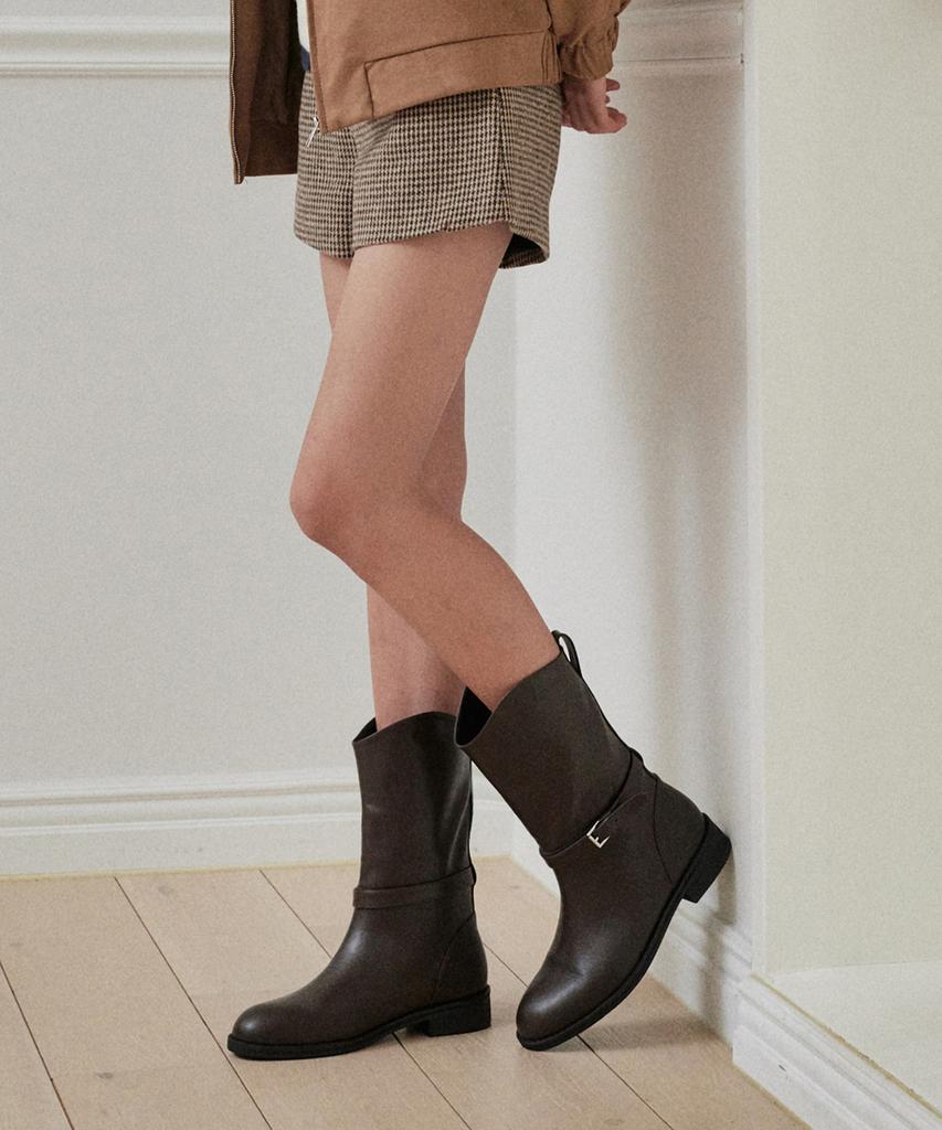 Mac Moc Odette 2 Colors Long/Mid 2 Types Genuine Leather Feminine Line Boots 3Cm (Type B)