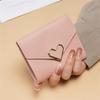 Simple Purse Female Students Korean Short Cute Mini Coin Purse  Heart-shaped Buckle Ladies Wallet