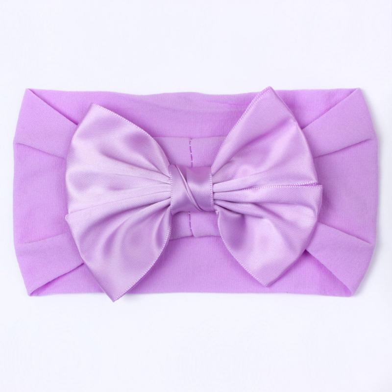 New soft nylon children's hair accessories, baby wide-edge bow elastic headscarf, baby headband.
