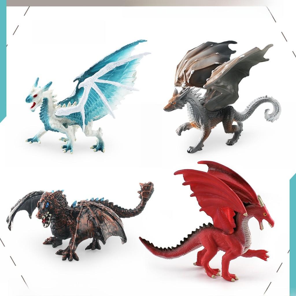 Western Mythical Creatures Pvc Model Pack With Ice Fire Dragons For Collectors And Decor