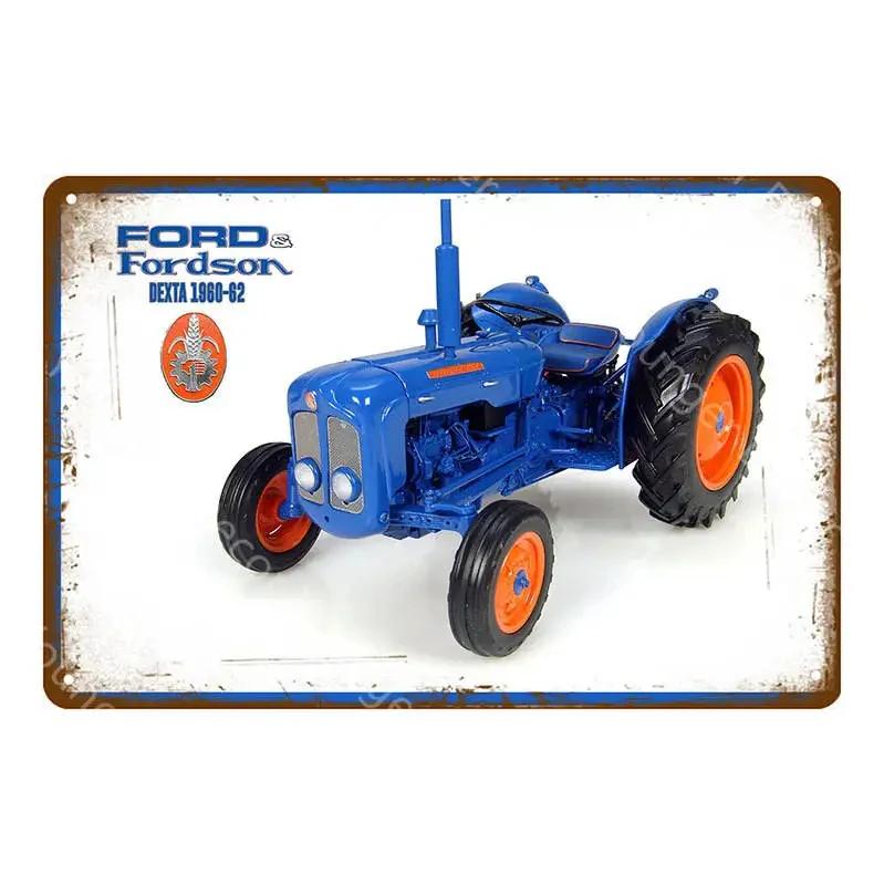 Vintage Farm Tractor Metal Signage Tin Signage Metal Vintage Farmhouse Courtyard Wall Art Decoration Mural Aesthetics Gift