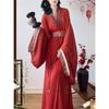 Original restauriertes Hanfu-Set für Frauen aus der Zeit der Streitenden Reiche, Zhiju, Kreuzkragen, weite Ärmel, locker, gerader Saum, Robe, traditionelles chinesisches Kostüm